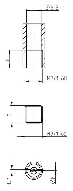 Technische Zeichnung Flachstrahldüse Typ 083