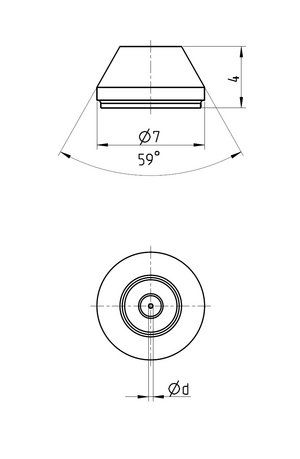 Technische Zeichnung Wasserstrahlschneiddüse Typ 259