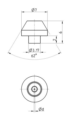 Technische Zeichnung Saphirdüse Typ 256